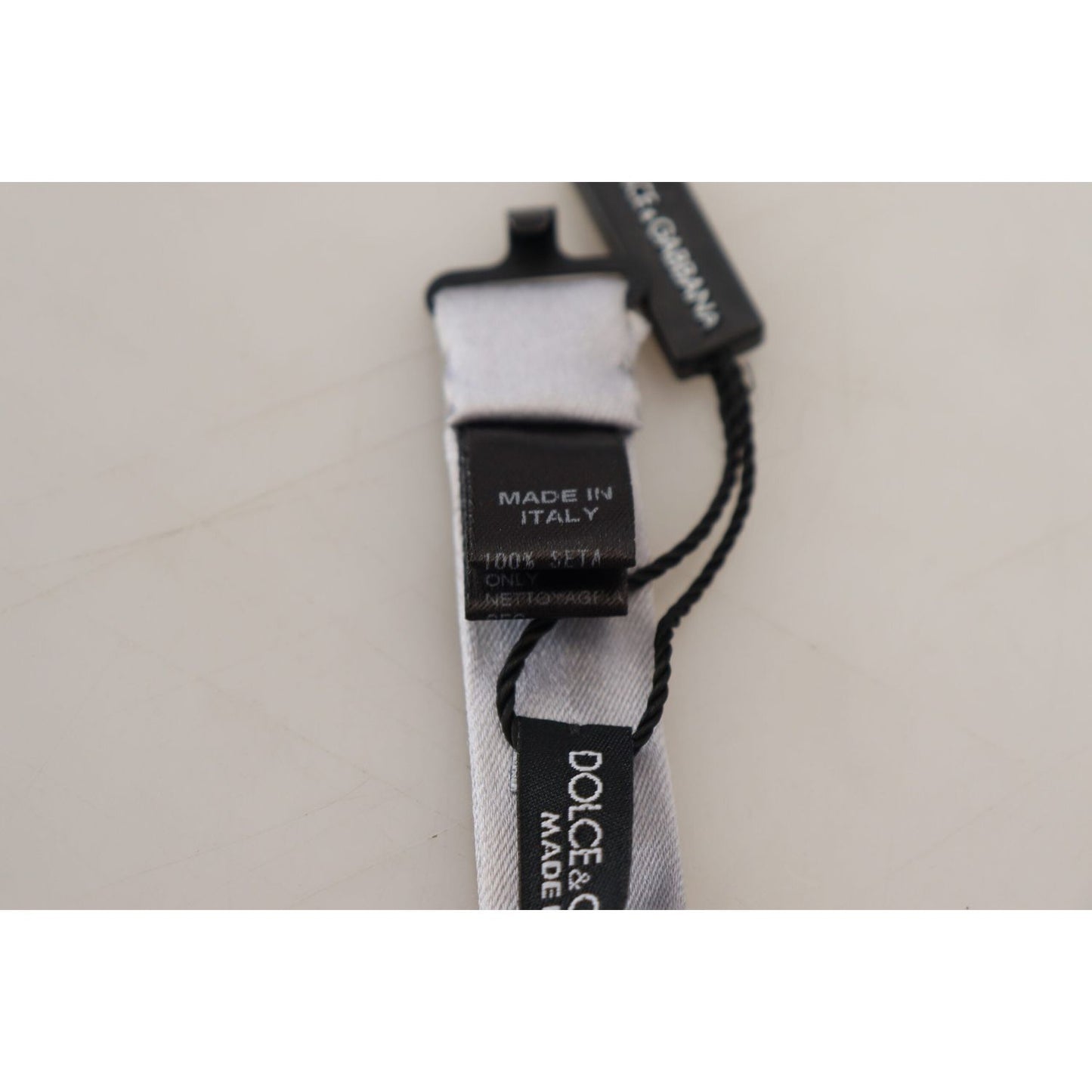 Dolce & Gabbana Elegant Gray Silk Bow Tie gray-silk-adjustable-men-neck-papillon-bow-tie IMG_2773-1-scaled-70fc0587-63a.jpg