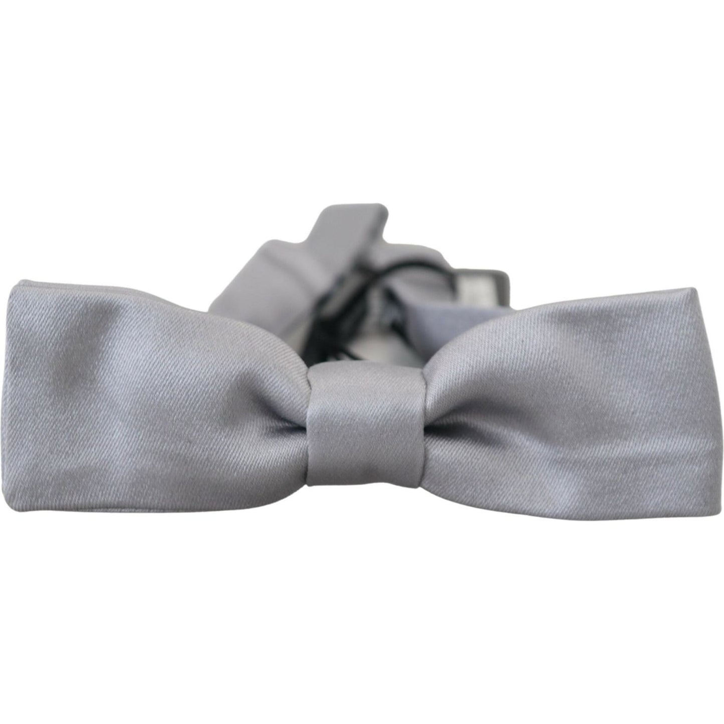 Dolce & Gabbana Elegant Gray Silk Bow Tie gray-silk-adjustable-men-neck-papillon-bow-tie