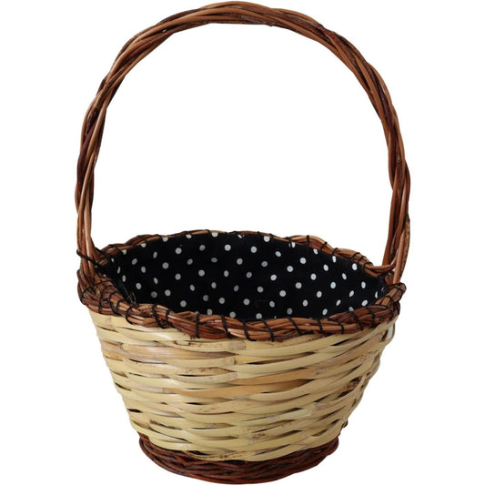 Dolce & Gabbana Chic Beige Wicker Basket Tote Bag beige-wood-wicker-rattan-basket-tote-bag IMG_2788-c916bb4b-c37.jpg