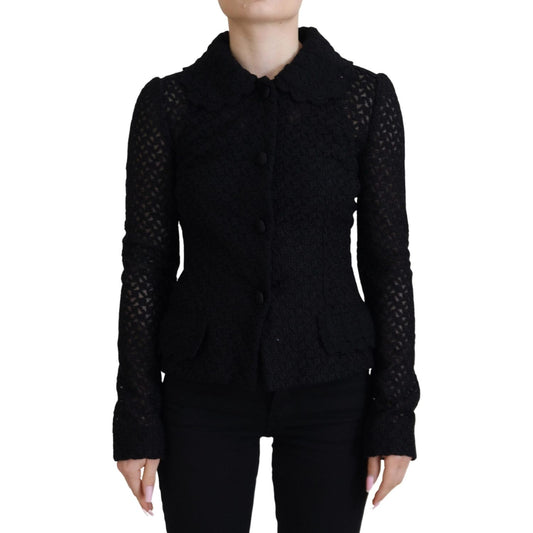 Dolce & GabbanaElegant Black Wool Blend Button Down JacketMcRichard Designer Brands£1069.00