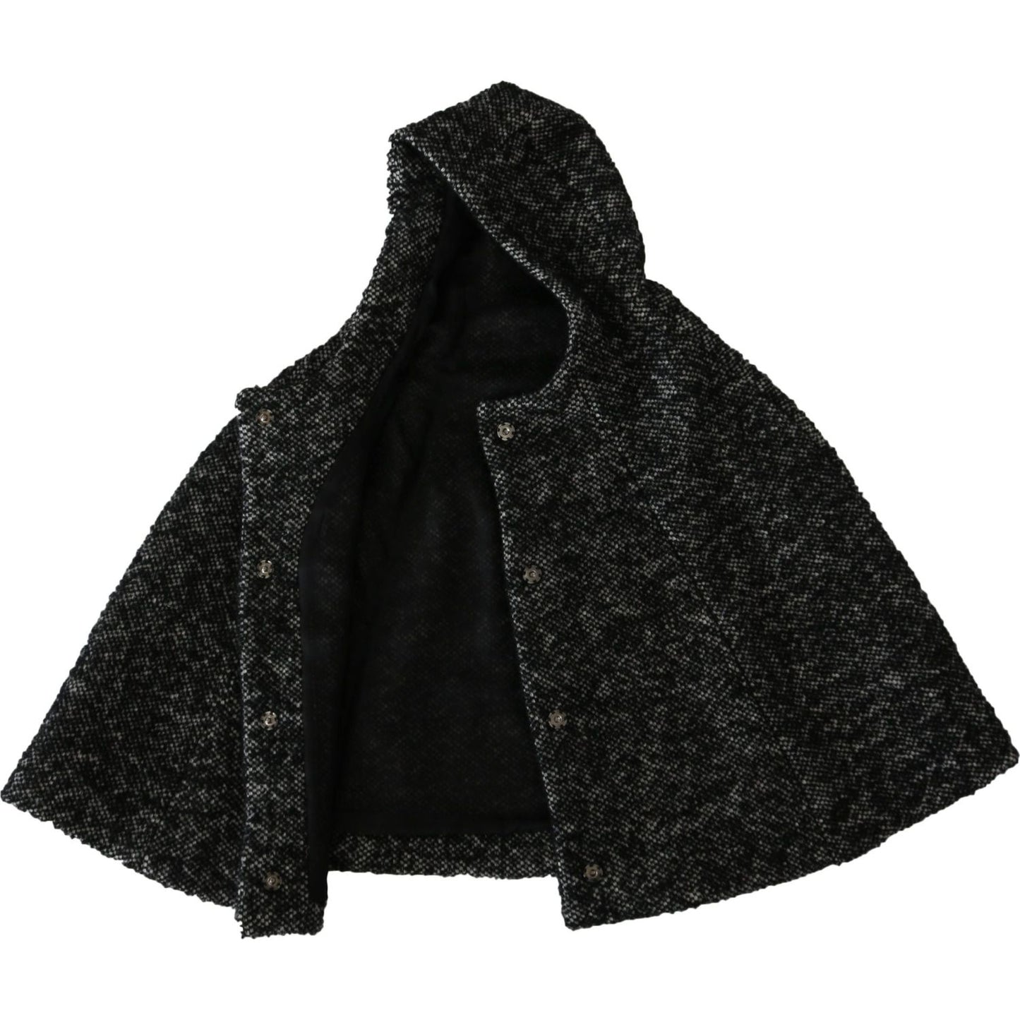 Dolce & Gabbana Elegant Gray Wool Hooded Scarf by Iconic Italian Label Hood Scarf gray-tweet-wool-shoulder-hat-hooded-scarf