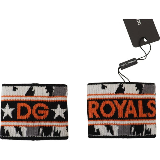 Dolce & Gabbana Elegant Wool-Cashmere DG Queen Wrist Wrap orange-and-gray-two-piece-set-dg-royal-wristband