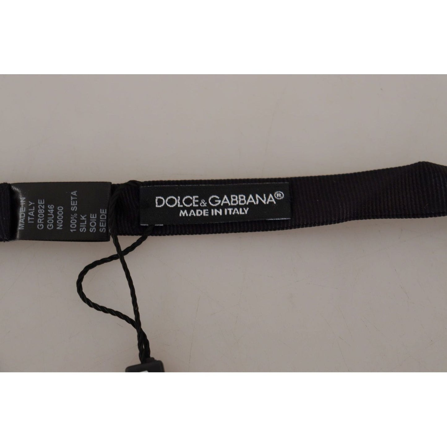 Dolce & Gabbana Elegant Black Silk Bow Tie black-100-silk-adjustable-neck-papillon-bow-tie-3