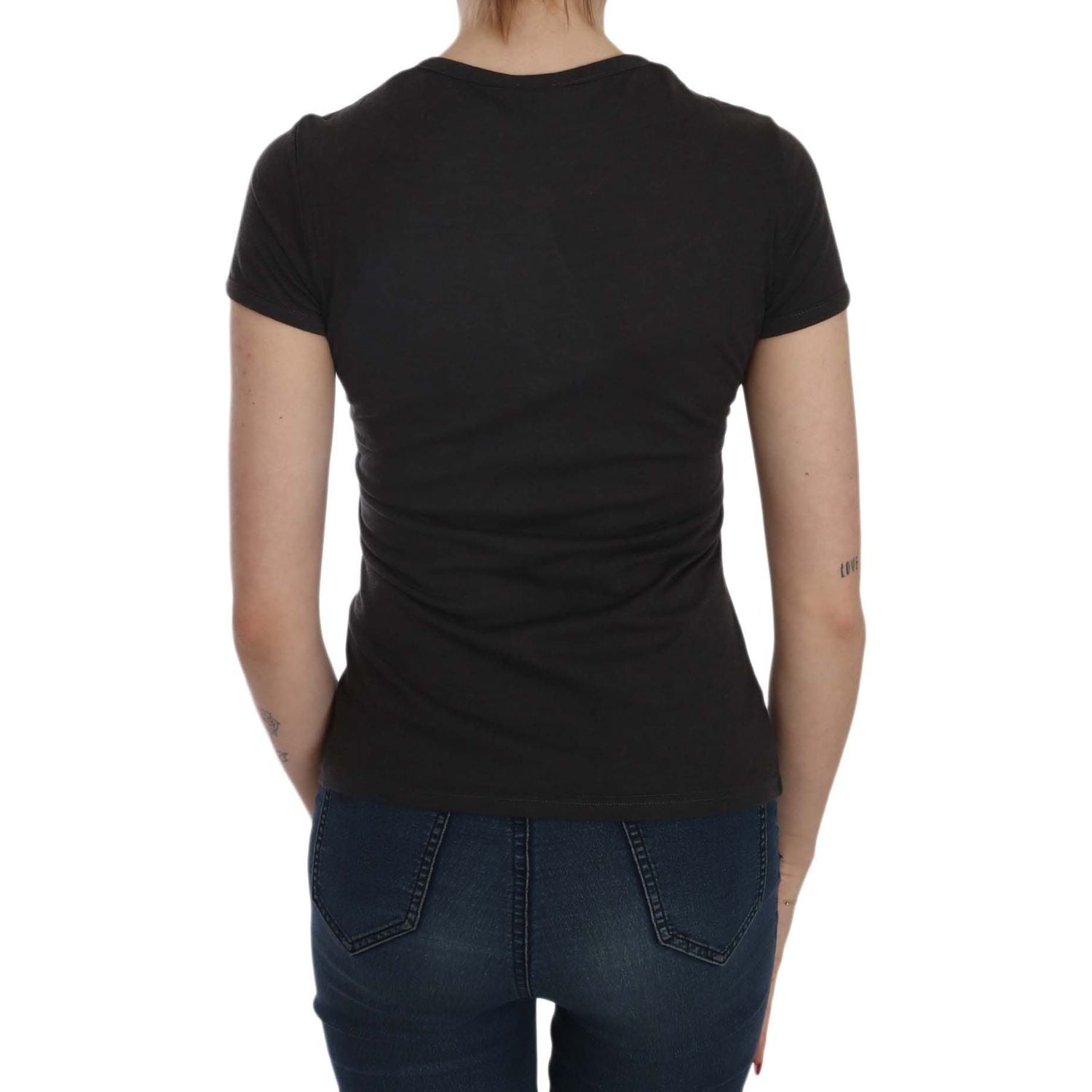 Exte | Black Hearts Print Short Sleeve Casual Shirt Top | McRichard Designer Brands