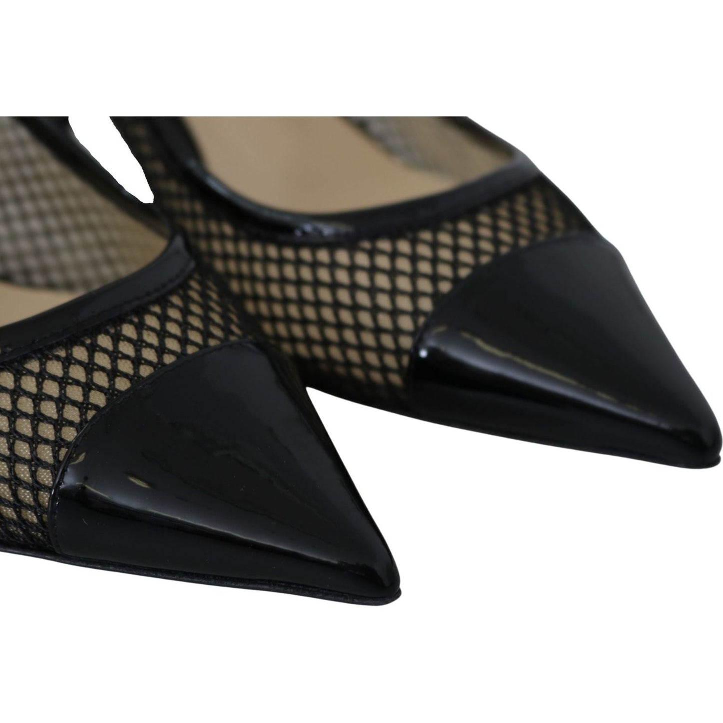 Jimmy Choo Chic Patent Mesh Pointed Pumps black-mesh-and-leather-amika-50-pumps