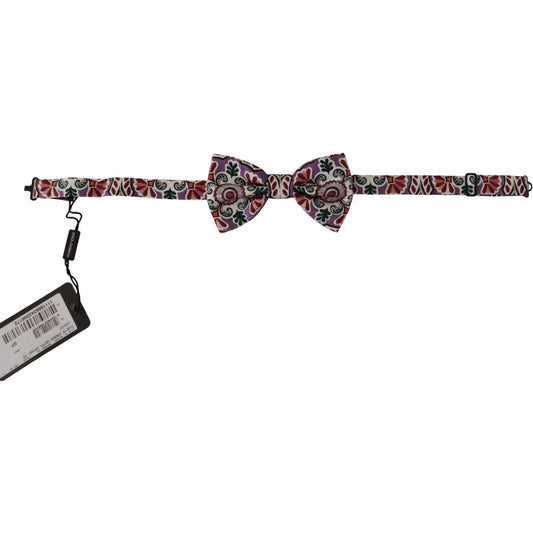 Dolce & Gabbana Multicolor Silk Bow Tie Elegant Accessory multicolor-pattern-100-silk-neck-papillon-bow-tie-2
