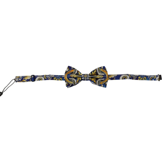 Dolce & Gabbana Multicolor Majolica Print Adjustable Papillon Bow Tie multicolor-majolica-print-adjustable-papillon-bow-tie-6