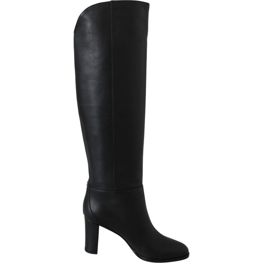 Jimmy Choo Elegant Black Calf Leather Heeled Boots madalie-80-black-leather-boots