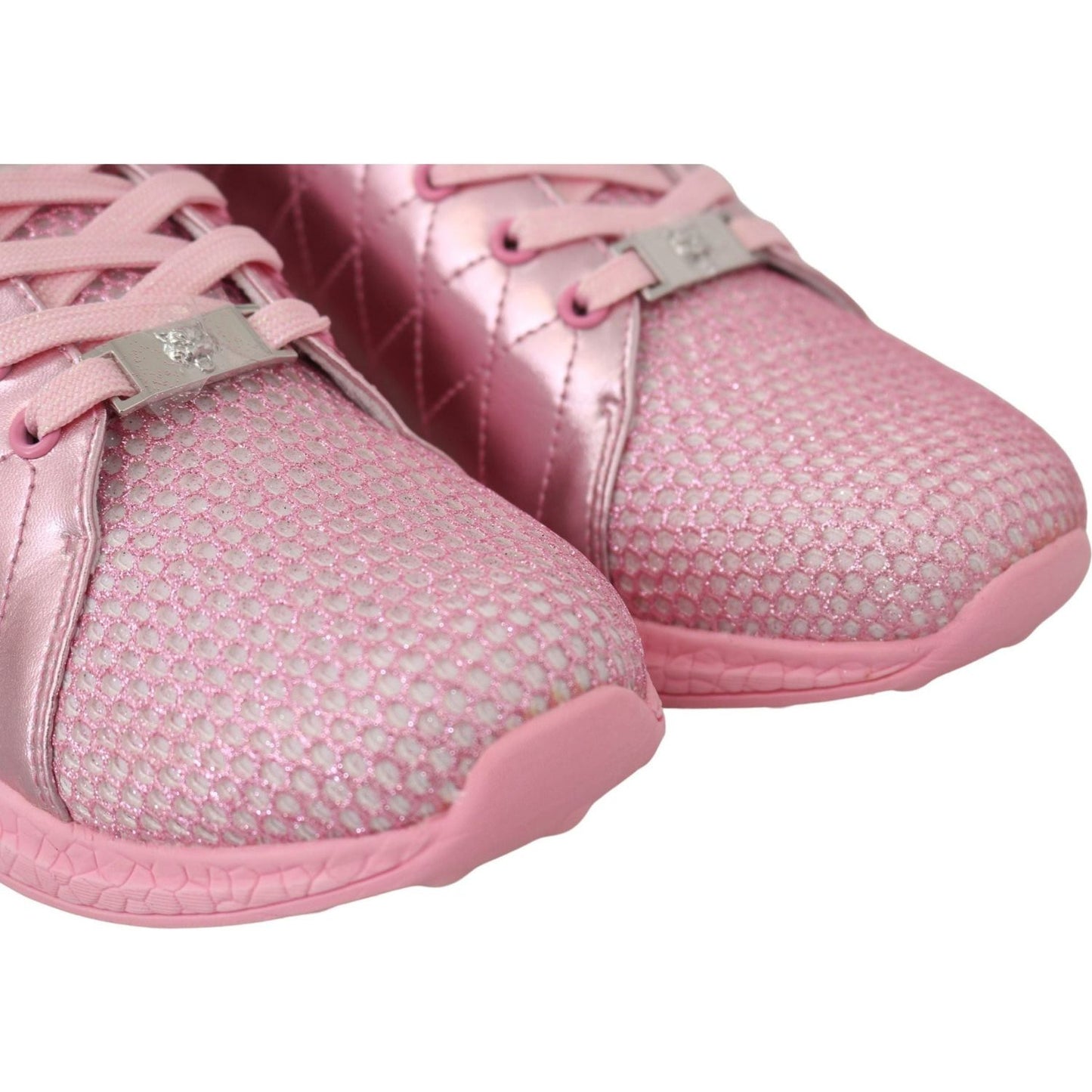 Plein Sport Chic Pink Blush Runner Gisella Sneakers pink-blush-polyester-runner-gisella-sneakers-shoes