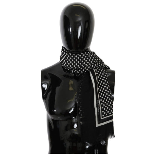 Dolce & GabbanaElegant Black Silk Blend Polka Dotted Men's ScarfMcRichard Designer Brands£239.00