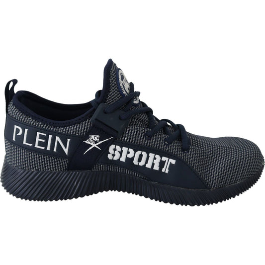 Plein Sport Exclusive Blue Indaco Carter Sneakers blue-indaco-polyester-carter-sneakers-shoes
