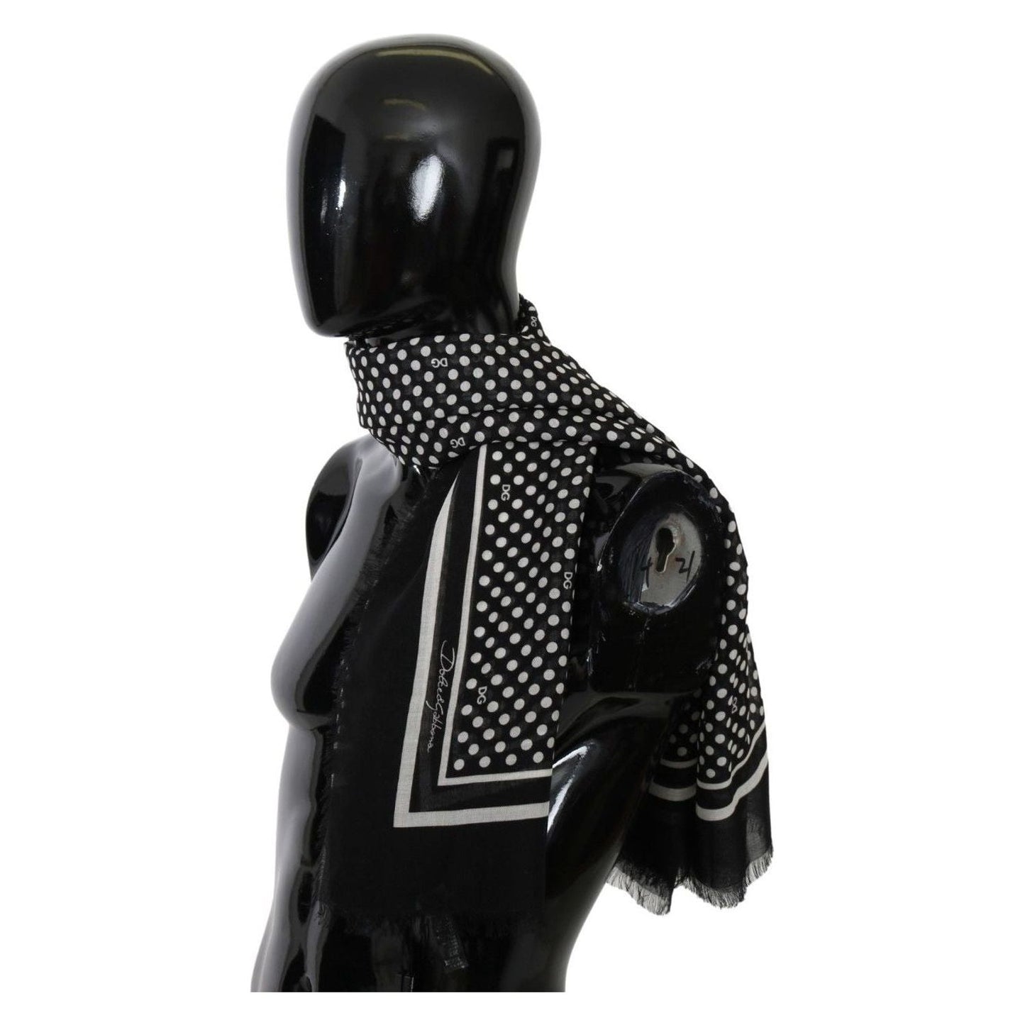 Dolce & Gabbana Elegant Black Silk Blend Polka Dotted Men's Scarf black-dotted-wrap-shawl-cashmere-scarf IMG_2923-ec1488a0-ffe.jpg