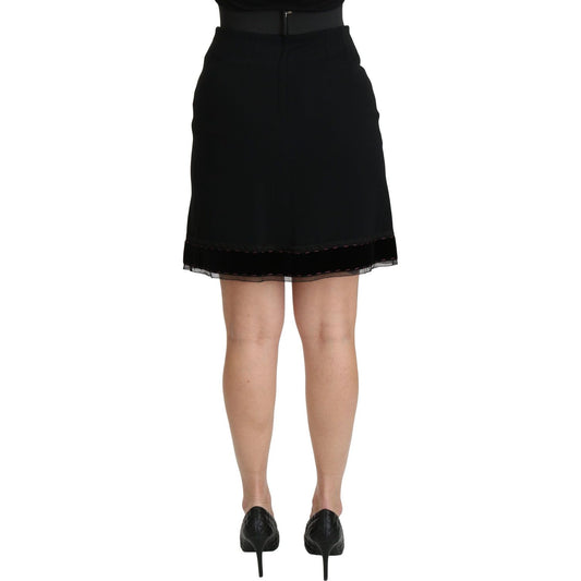 Dolce & Gabbana Elegant High-Waist Black Skirt black-a-line-high-waist-mini-viscose-skirt