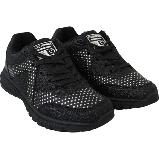 Plein Sport Elegant Black Runner Jasmines Sport Shoes black-polyester-runner-jasmines-sneakers-shoes