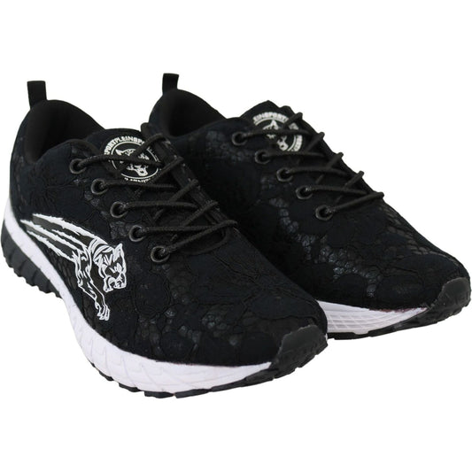 Plein Sport Elegant Black Runner Umi Sneakers black-polyester-runner-umi-sneakers-shoes