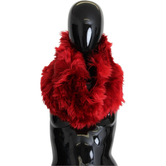 Dolce & Gabbana Elegant Red Alpaca Fur Neck Wrap Scarf red-alpaca-leather-fur-neck-wrap-shawl-scarf IMG_2963-scaled-80c1ea86-a29.jpg