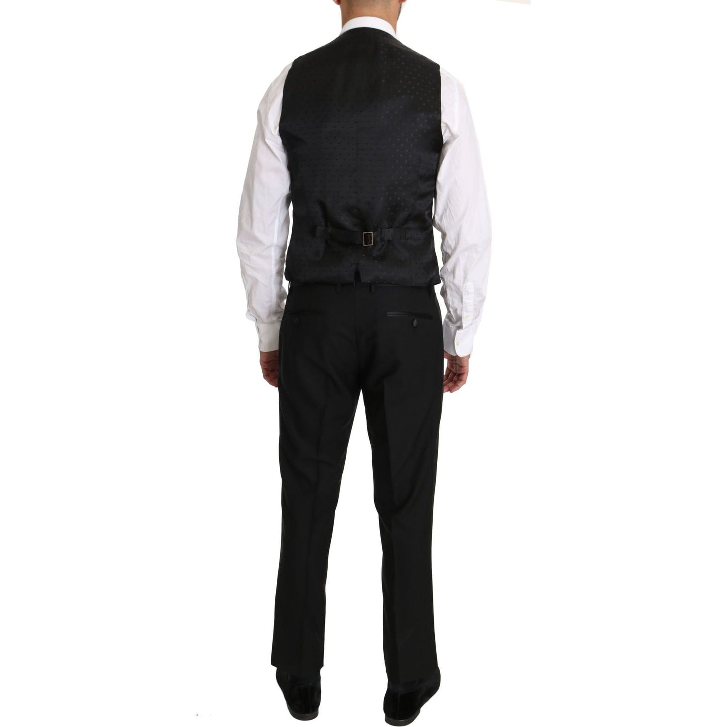 Dolce & Gabbana Sleek Black Slim Fit Formal Vest black-wool-dress-waistcoat-gillet-vest IMG_2985-scaled-acb8e236-6c8.jpg