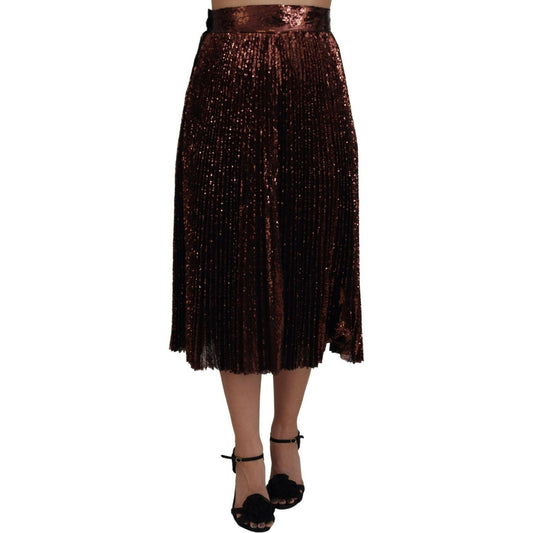Dolce & Gabbana Elegant High Waist A-Line Midi Skirt bronze-sequined-high-waist-a-line-maxi-skirt IMG_3009-scaled-b79c436a-97c.jpg