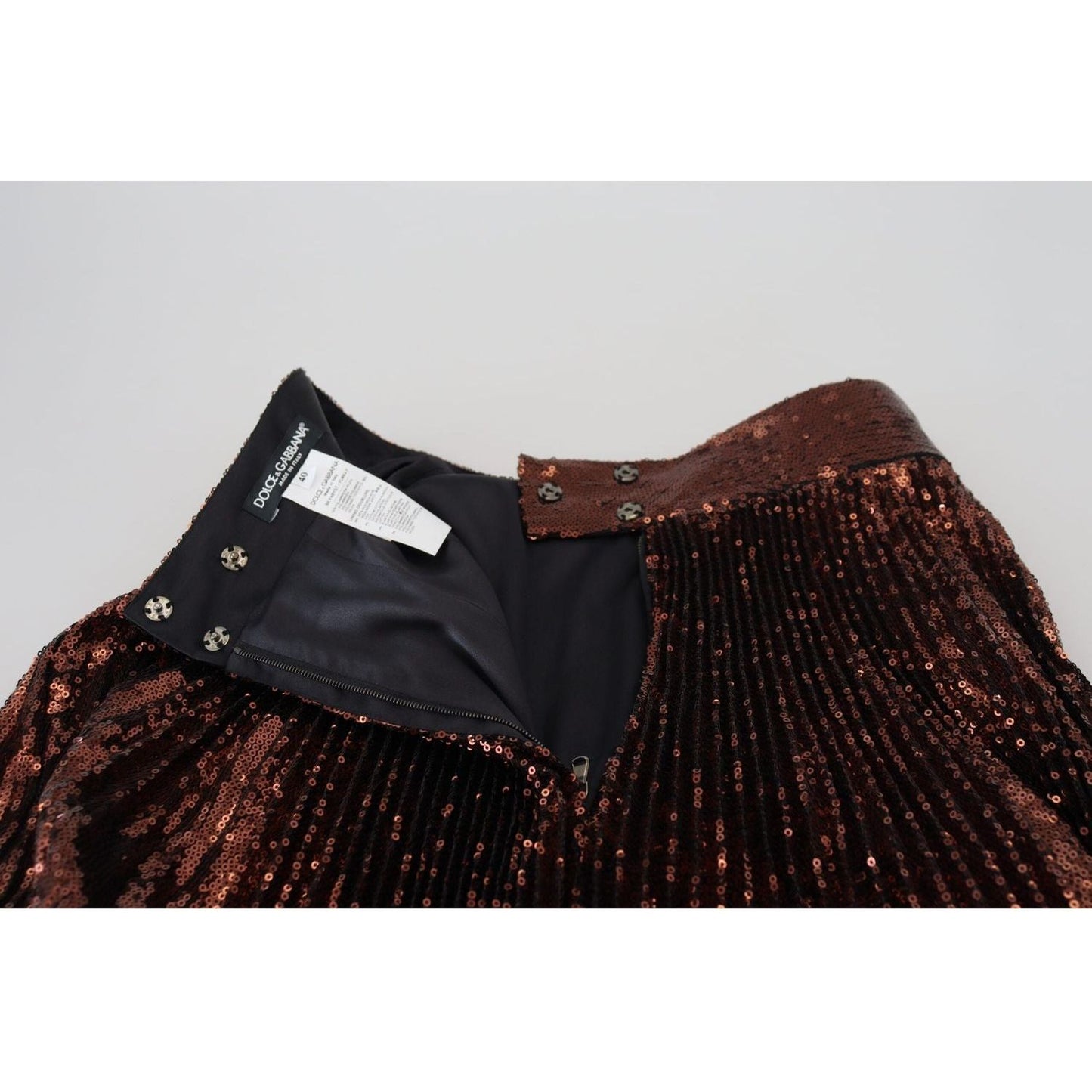 Dolce & Gabbana Elegant High Waist A-Line Midi Skirt bronze-sequined-high-waist-a-line-maxi-skirt