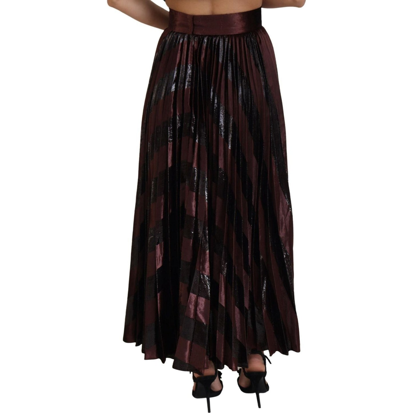 Dolce & Gabbana Elegant High Waist A-Line Maxi Skirt brown-polyester-high-waist-a-line-maxi-skirt