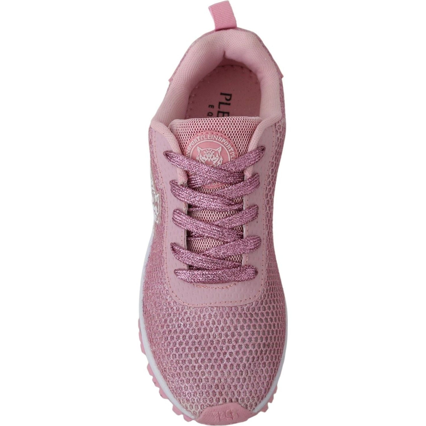 Plein Sport Chic Powder Pink High-Craft Sneakers pink-blush-polyester-gretel-sneakers-shoes