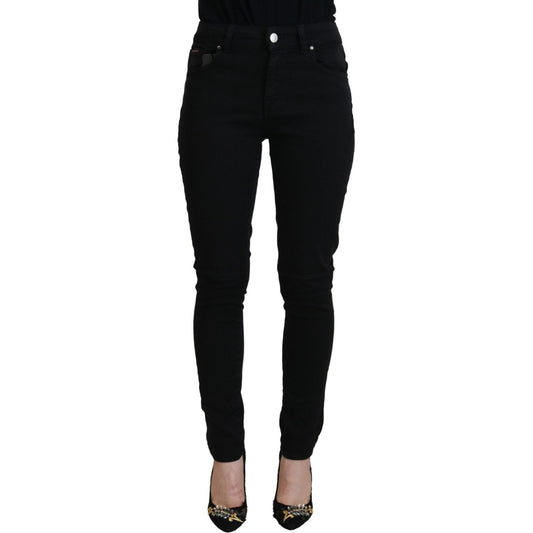 Dolce & Gabbana Elegant Black Denim Pants black-cotton-skinny-mid-waist-denim-jeans