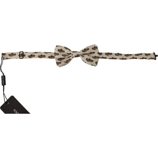 Dolce & Gabbana Elegant Car Print Silk Bow Tie white-orange-car-print-adjustable-neck-papillon-bow-tie IMG_3076-scaled-10fa5c46-d34.jpg