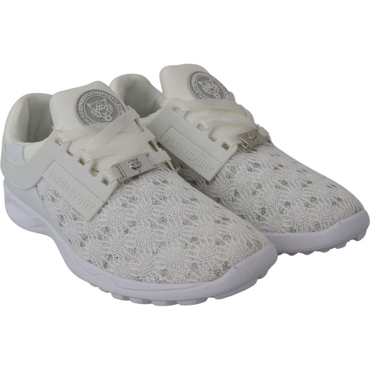 Plein Sport Sleek White Runner Beth Sport Sneakers white-polyester-runner-beth-sneakers-shoes