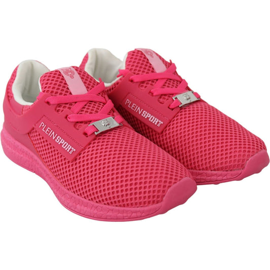Plein Sport Elegant Fuxia Runner Becky Sneakers fuxia-beetroot-polyester-runner-becky-sneakers-shoes