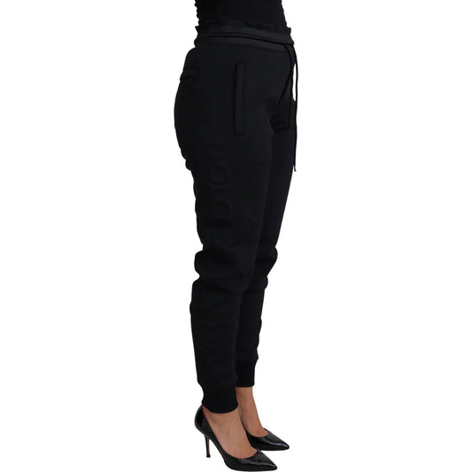 Elegant Black Jogger Trousers with Iconic Logo