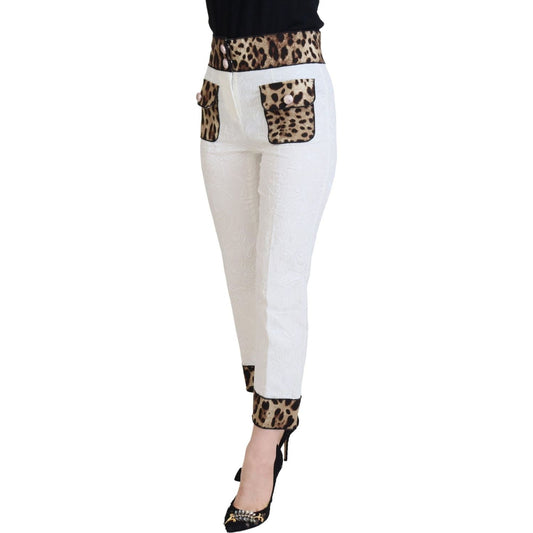 Dolce & Gabbana Elegant Leopard Print Pants for Sophisticated Style white-leopard-print-high-waist-pants IMG_3153-scaled-cc40e185-937.jpg