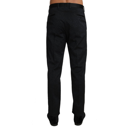 Dolce & Gabbana Floral Brocade Formal Trousers Jeans & Pants black-cotton-brocade-formal-trousers-pants