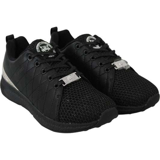 Plein Sport Exquisite Black Runner Gisella Sports Sneakers black-polyester-runner-gisella-sneakers-shoes
