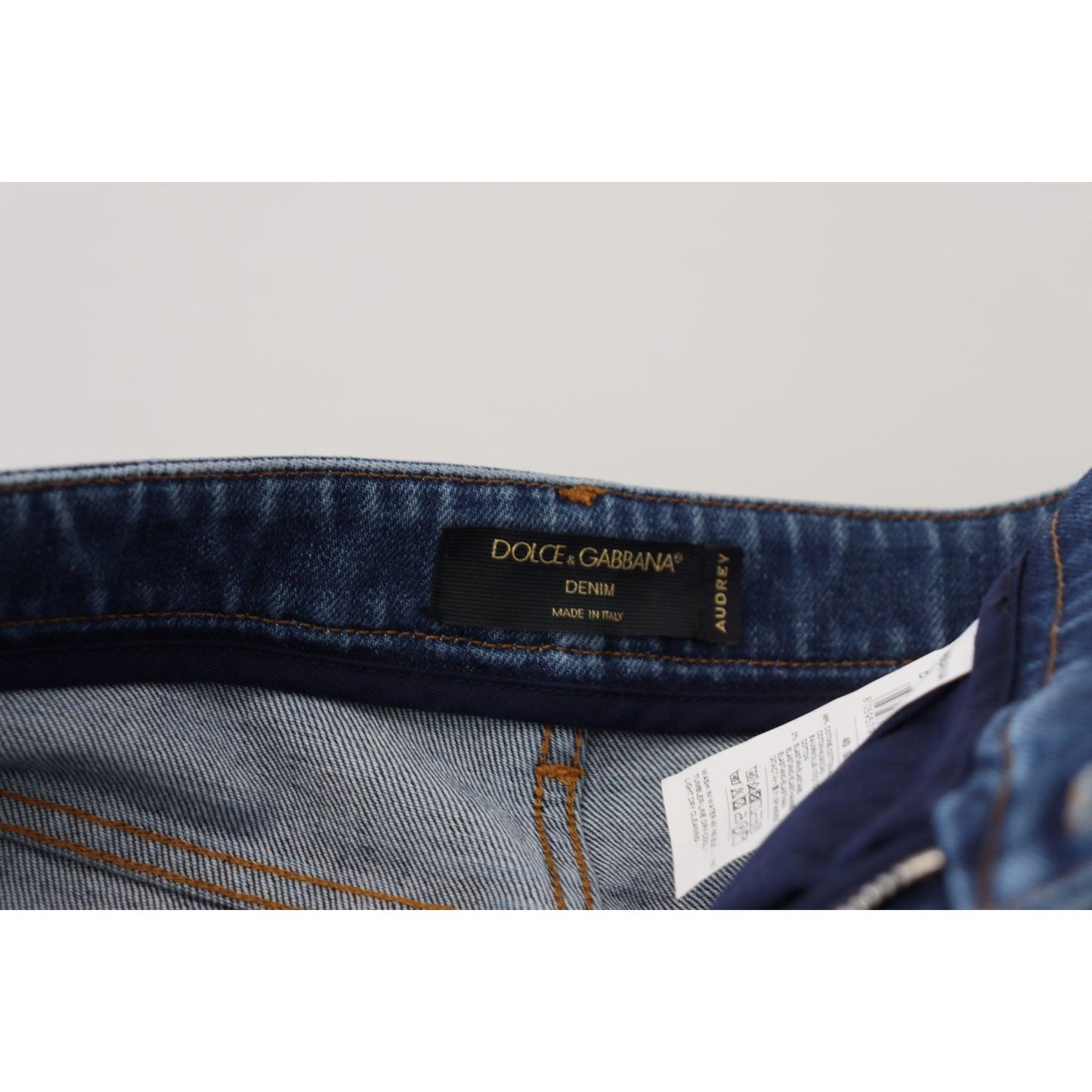Dolce & Gabbana Chic Blue Denim Pants – Elegance Meets Comfort blue-cotton-skinny-high-waist-denim-jeans-1