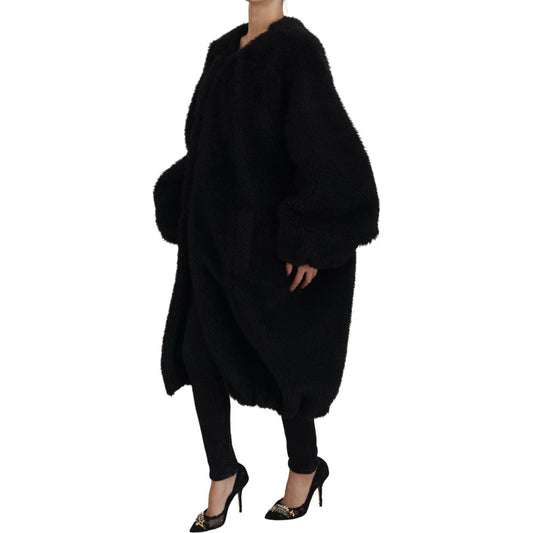 Dolce & GabbanaElegant Black Cashmere Blend Overcoat JacketMcRichard Designer Brands£3809.00
