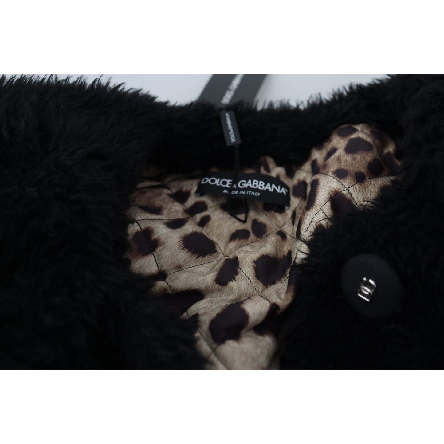 Dolce & Gabbana Elegant Black Cashmere Blend Overcoat Jacket black-cashmere-blend-faux-fur-coat-jacket