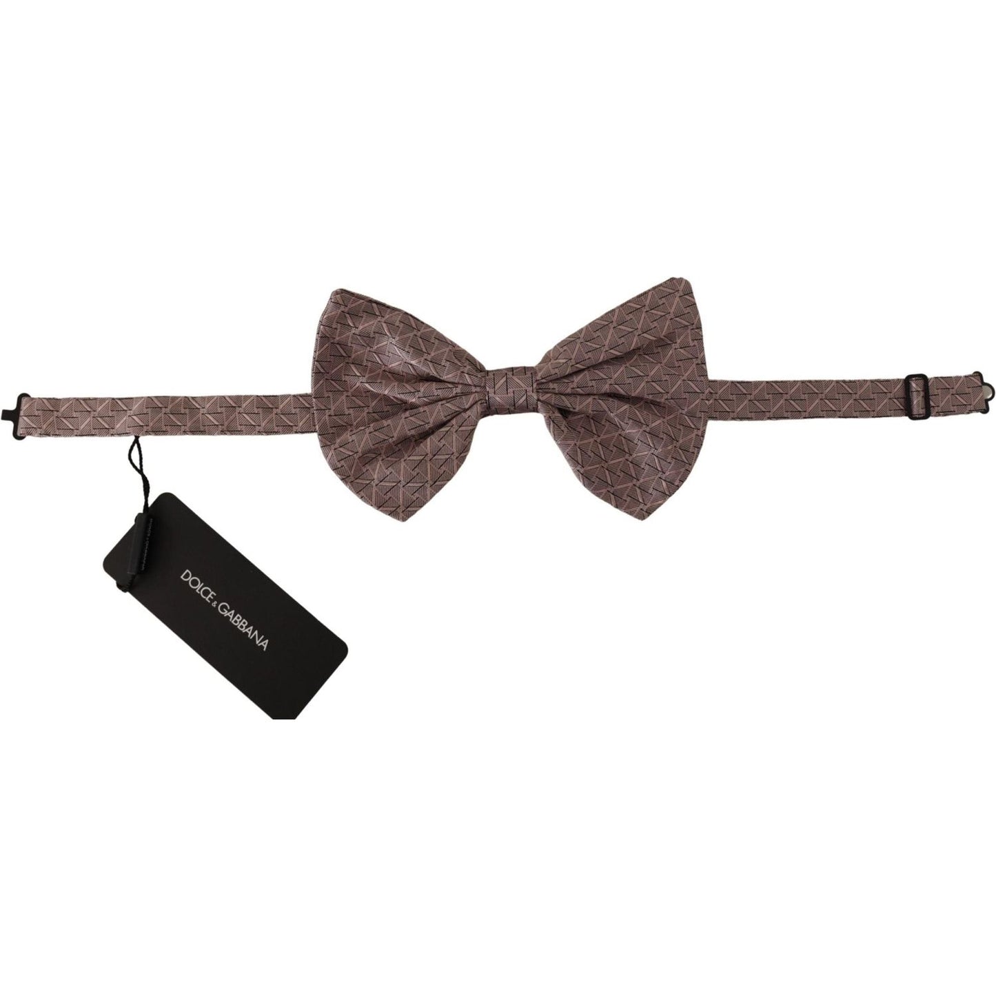 Dolce & Gabbana Elegant Silk Gray Bow Tie - Men's Formalwear gray-fantasy-print-adjustable-neck-papillon-bow-tie