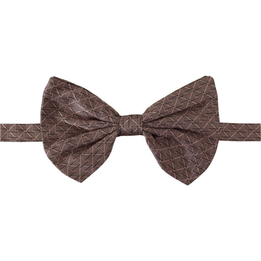 Dolce & Gabbana Elegant Silk Gray Bow Tie - Men's Formalwear gray-fantasy-print-adjustable-neck-papillon-bow-tie