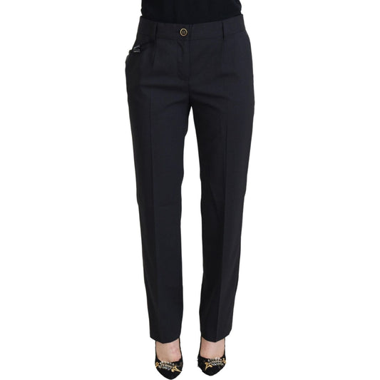 Dolce & Gabbana Chic Grey Wool Blend Pants for Elevated Style grey-women-formal-tapered-pants