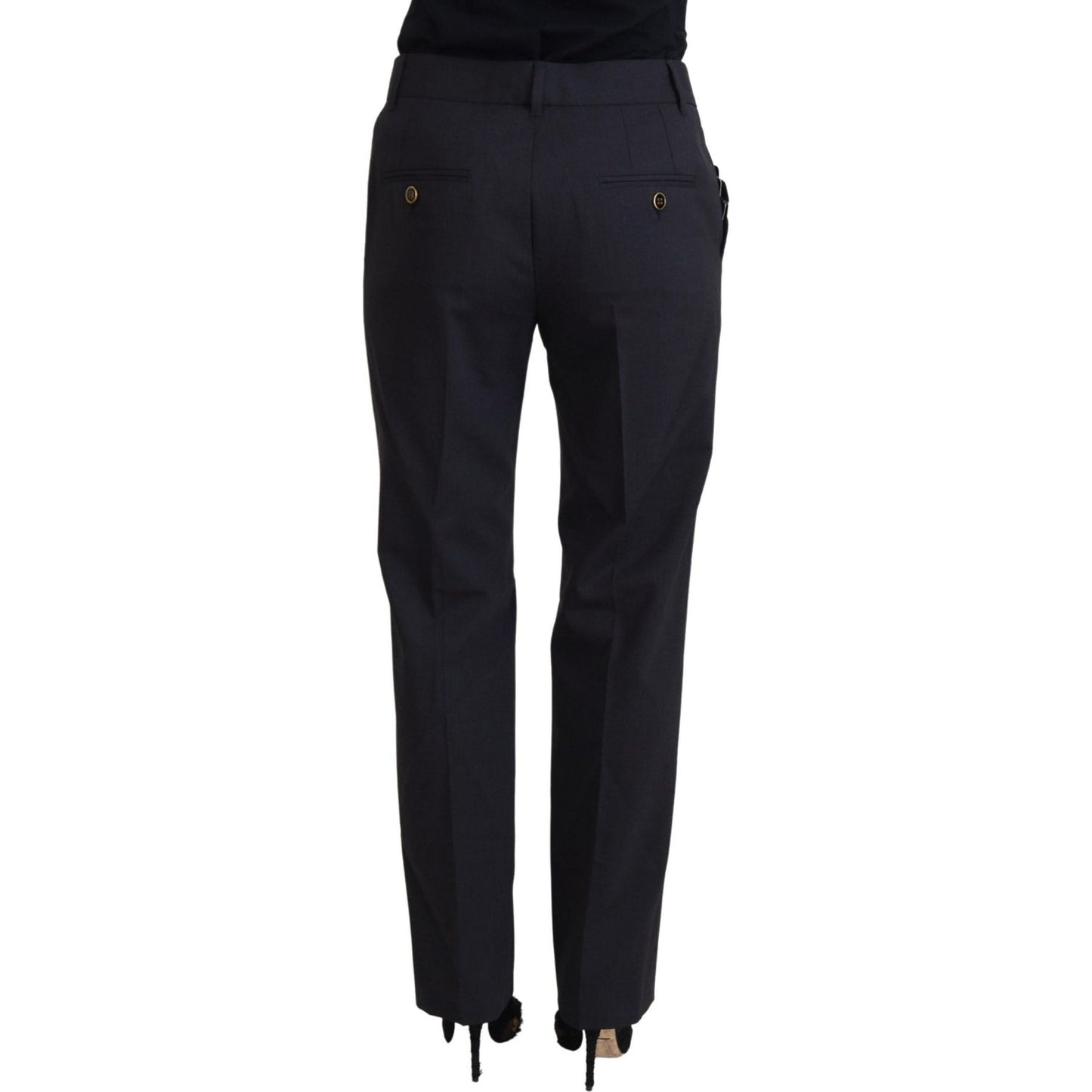 Dolce & Gabbana Chic Grey Wool Blend Pants for Elevated Style grey-women-formal-tapered-pants