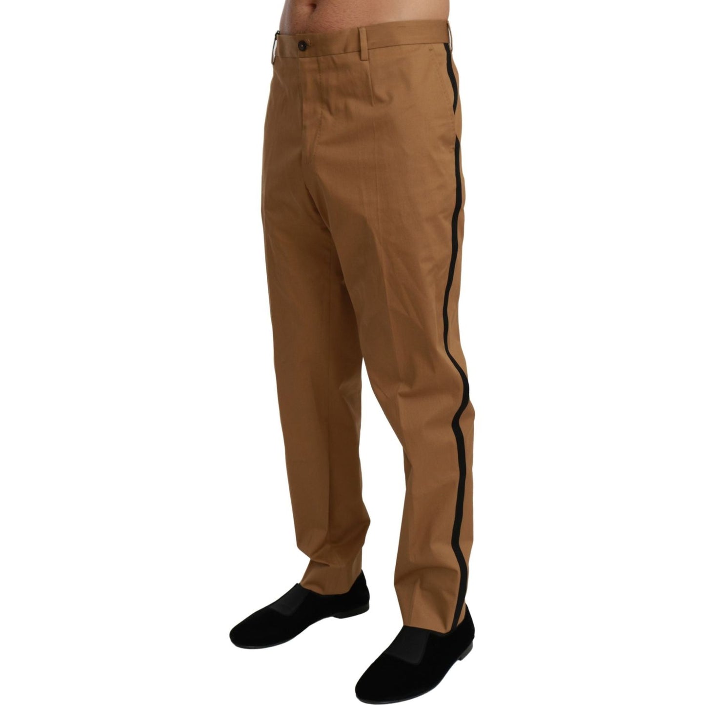 Dolce & Gabbana Elegant Slim Fit Brown Casual Pants brown-chinos-trousers-cotton-stretch-pants IMG_3314-scaled-92f038c2-5fb.jpg