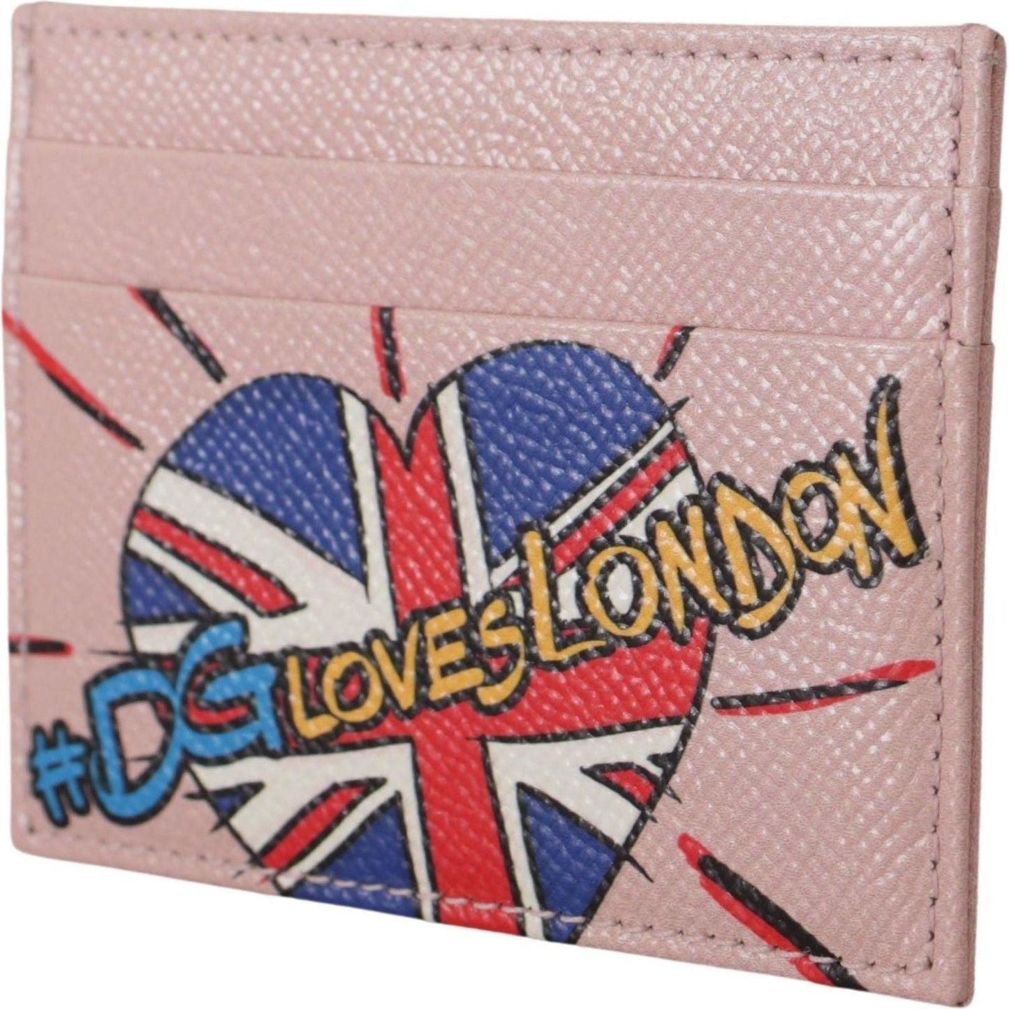 Dolce & Gabbana Chic Pink Leather Cardholder with Exclusive Print pink-leather-dgloveslondon-women-cardholder-case-wallet-1