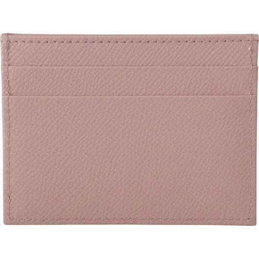 Dolce & Gabbana Chic Pink Leather Cardholder with Exclusive Print pink-leather-dgloveslondon-women-cardholder-case-wallet-1