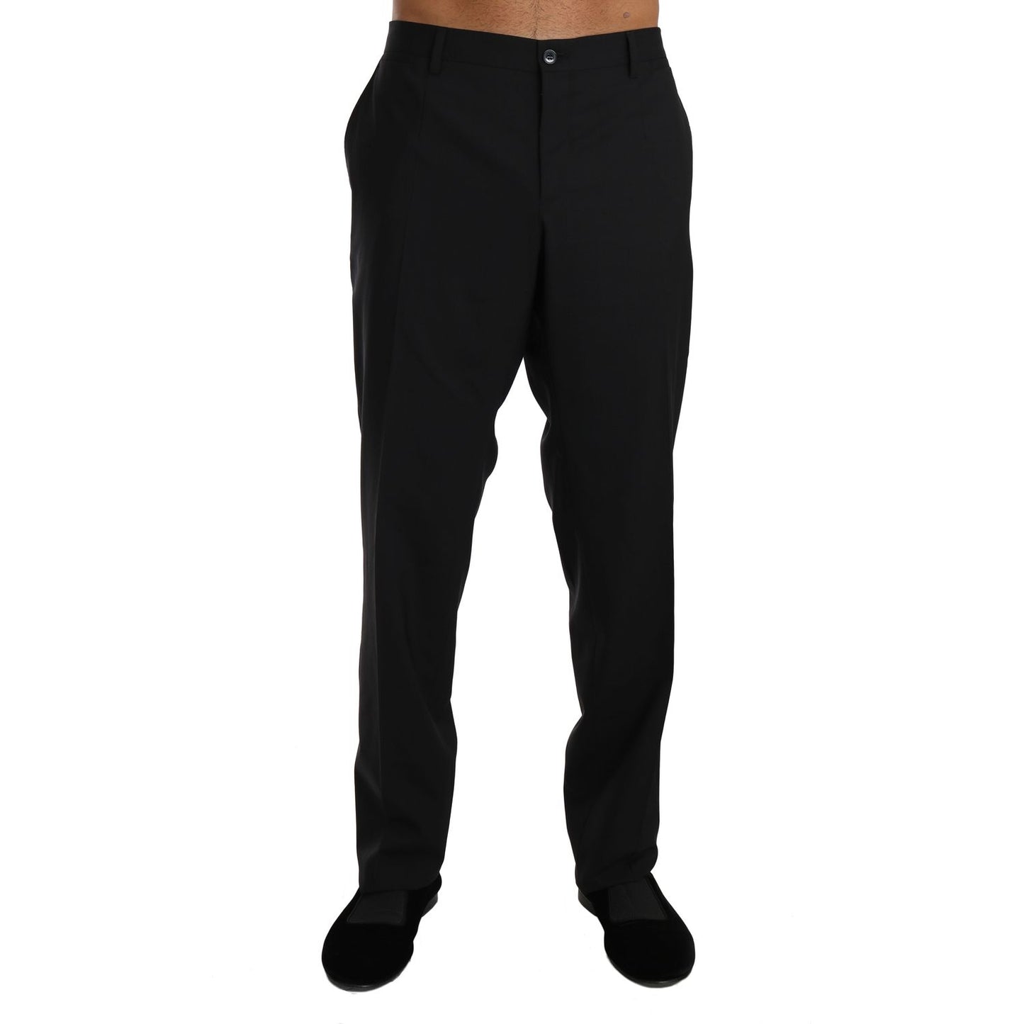 Dolce & Gabbana Elegant Black Wool Dress Pants black-wool-stretch-formal-trousers Jeans & Pants IMG_3331.jpg
