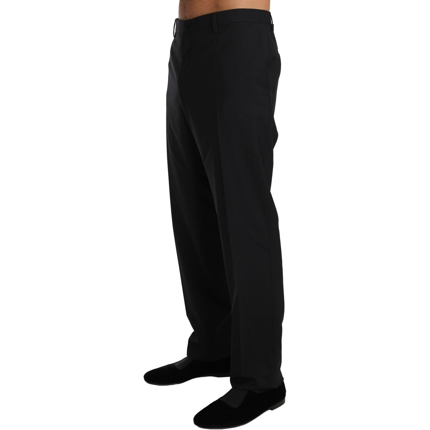 Dolce & Gabbana Elegant Black Wool Dress Pants Jeans & Pants black-wool-stretch-formal-trousers IMG_3332.jpg