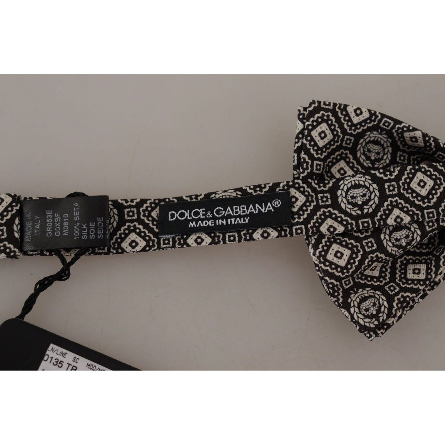 Dolce & Gabbana Elegant Black Silk Bow Tie black-fantasy-pattern-adjustable-neck-papillon-bow-tie-5