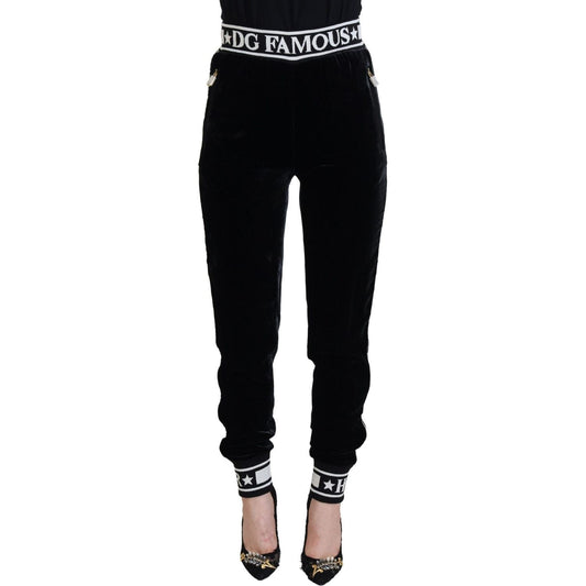 Dolce & GabbanaElegant Velvet Pants - Timeless Black LuxuryMcRichard Designer Brands£629.00