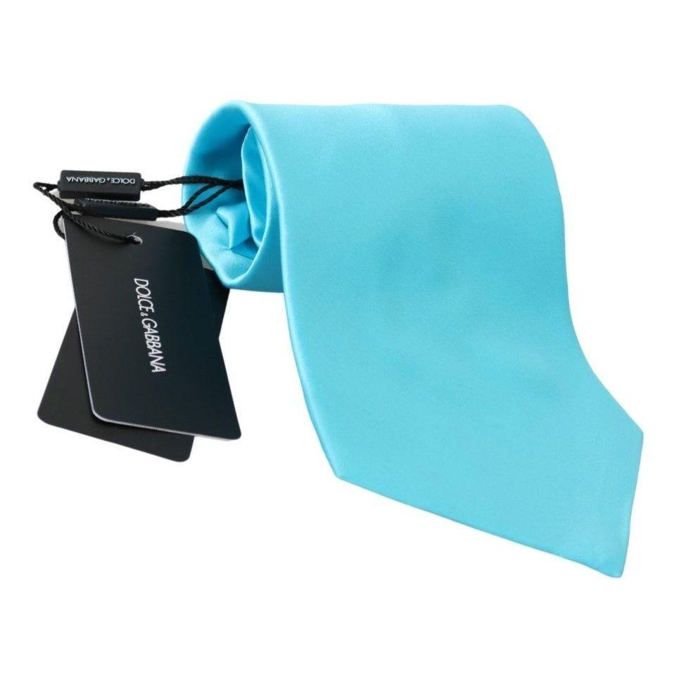Dolce & Gabbana Stunning Light Blue Silk Men's Tie Necktie light-blue-wide-mens-necktie-accessory-100-silk-tie IMG_3383-7c9424da-4d1.jpg