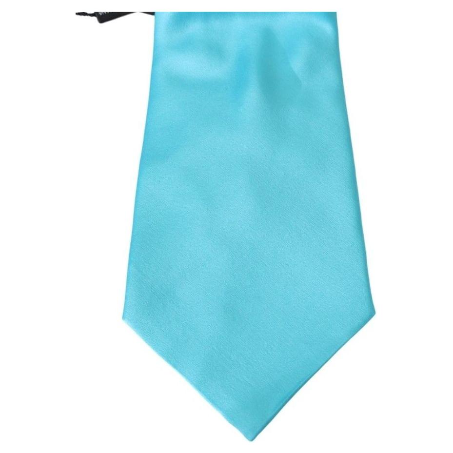Dolce & Gabbana Stunning Light Blue Silk Men's Tie light-blue-wide-mens-necktie-accessory-100-silk-tie Necktie IMG_3384-3d061741-ea4.jpg