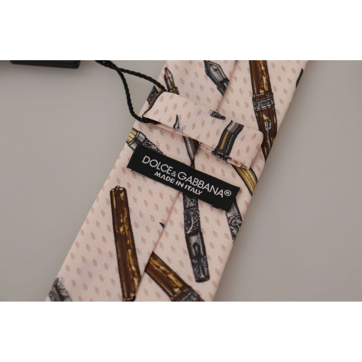 Dolce & Gabbana Elegant Silk Bow Tie for Suave Evenings pink-pen-dots-print-100-silk-adjustable-neck-accessory-tie